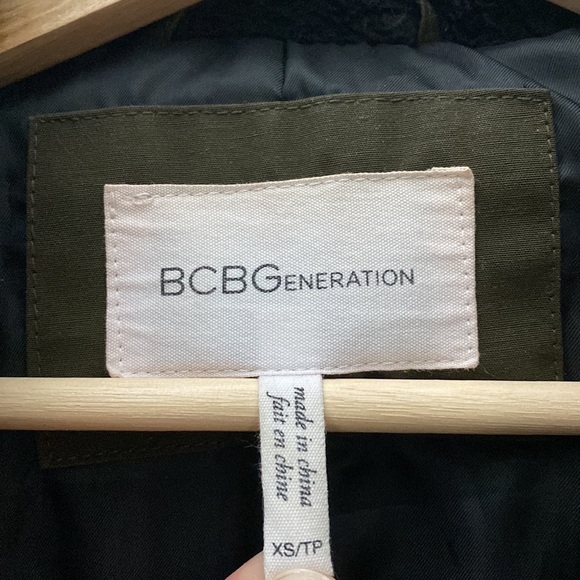 BCBG Army Green Mid Length Winter Coat - Picture 2 of 6
